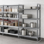 Thumbnail image #3 for Cambro Camshelving® Elements EXA213684VS4480 Stationary Add-On Polymer Shelving Unit, 21" x 36" x 84", 4-Tier, 3 Vented/1 Solid, Gray