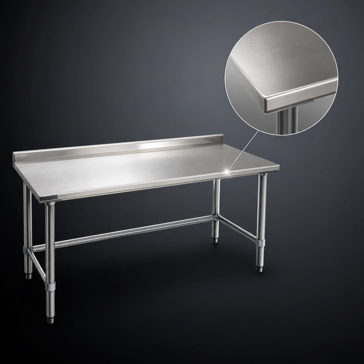 Product image #3 for Eagle Deluxe Series Stainless Steel Work Table with Rear Up-Turn, 48 x 24 Inches