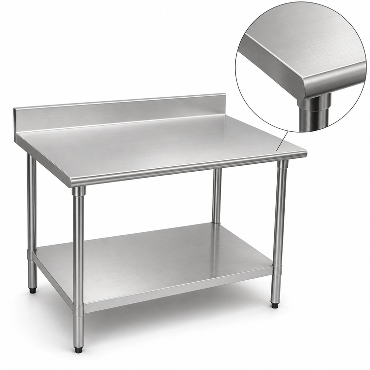 Product image #3 for Spec-Master 48"W x 36"D Work Table with 4-1/2" Backsplash and Adjustable Galvanized Undershelf