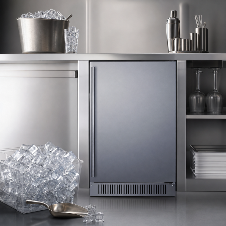 Product image #3 for Summit Commercial 18-Inch Built-In/Freestanding Clear Cube Ice Maker, 60 Lb Daily Production, Stainless Steel