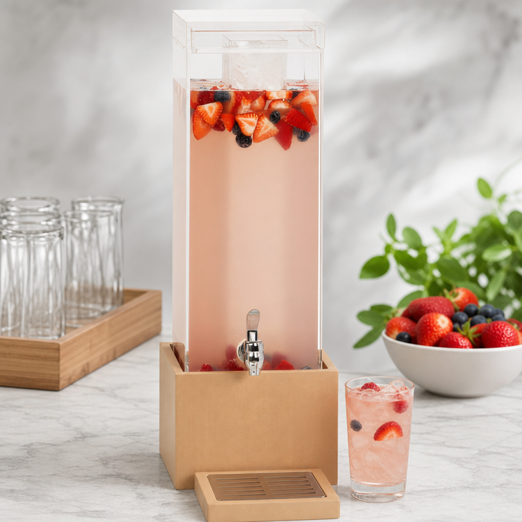 Product image #4 for Cal-Mil Renew 3 Gallon Countertop Beverage Dispenser with Ice Chamber and Drip Tray