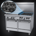 Thumbnail image #3 for Garland G Starfire Pro 48-Inch Gas Restaurant Range with 4 Open Burners, 24-Inch Griddle, and 2 Space-Saver Ovens