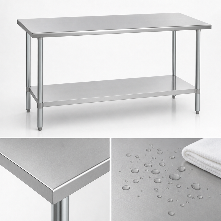 Product image #3 for Duke 48 Inch x 24 Inch Stainless Steel Work Table with Undershelf