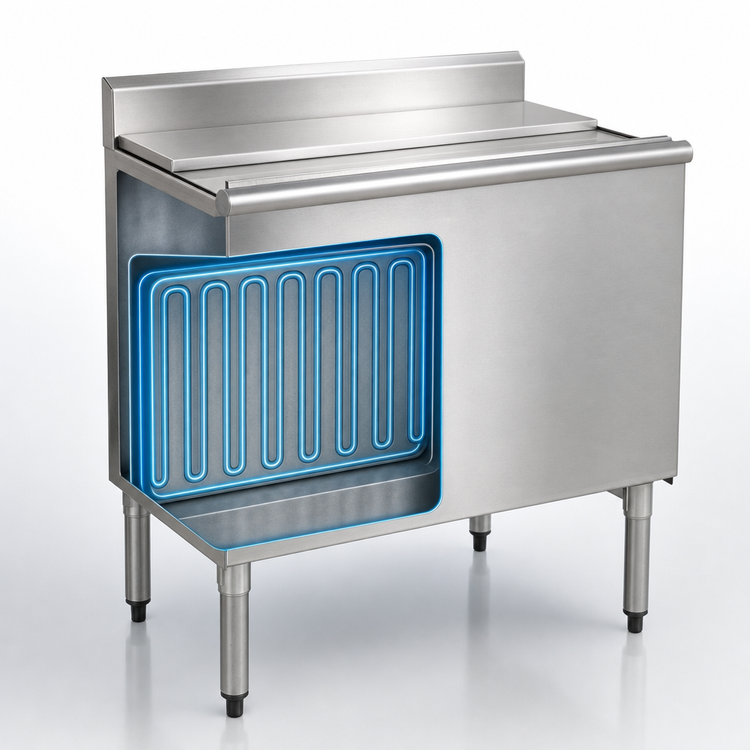 Product image #3 for Eagle Group 1800 Series Underbar Ice Chest Bar Ice Bin with Sealed-In 7-Circuit Cold Plate, 24-Inch W x 20-Inch D, 37 lb Capacity