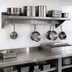 Thumbnail image #3 for BK Resources Economy Wall-Mount Stainless Steel Overshelf with Pot Rack, 96 Inch W x 16 Inch D