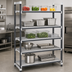 Thumbnail image #3 for Cambro Camshelving Elements XTRA 5-Tier Stationary Starter Polymer Shelving Unit, 60 in. W x 21 in. D x 84 in. H, Speckled Gray