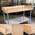 Thumbnail image #3 for John Boos 96-Inch x 30-Inch Baker's Top Wood Work Table with 4-Inch Riser and Galvanized Undershelf