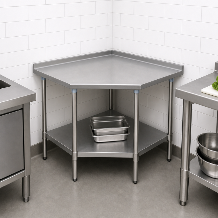 Product image #3 for Eagle Group BlendPort® Deluxe Series 30" x 30" Corner Stainless Steel Work Table with Adjustable Undershelf