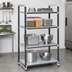 Thumbnail image #3 for Cambro Camshelving Elements XTRA 21 Inch x 48 Inch x 64 Inch 4-Tier Stationary Starter Shelving Unit, Vented and Solid, Speckled Gray