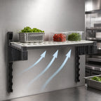 Thumbnail image #4 for Cambro Camshelving® Elevation EWSSK1848V1580 Wall-Mounted Vented Shelf Kit, 18 x 48 Inches, Graphite, Antimicrobial