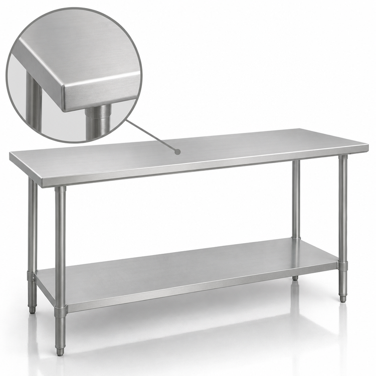Product image #3 for Duke Manufacturing 60 x 24-Inch Stainless Steel Work Table with Galvanized Undershelf