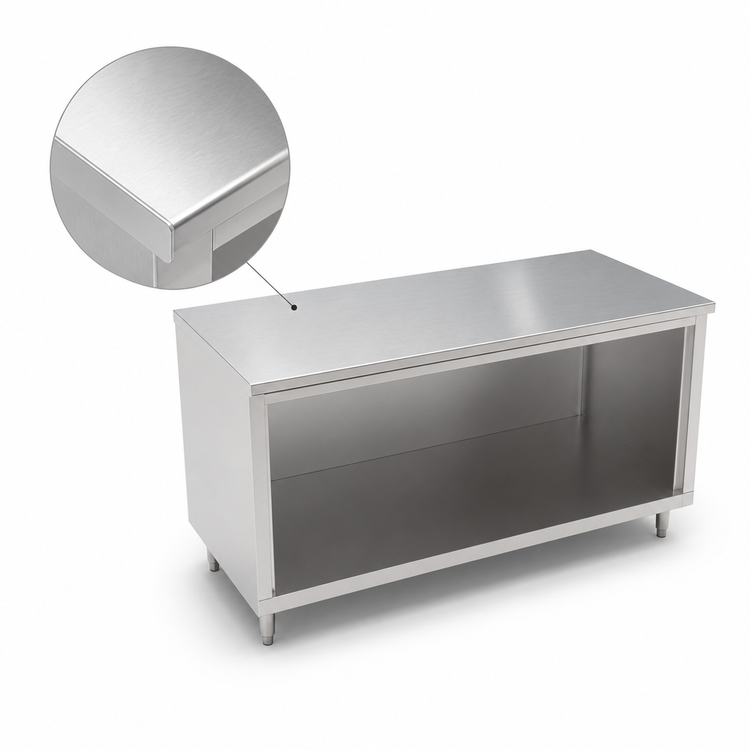 Product image #3 for 72" x 24" Stainless Steel Flat Top Work Table with Open Front Cabinet Base