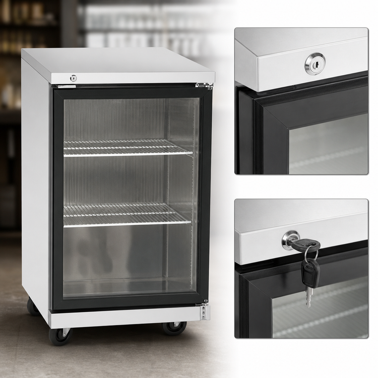 Product image #3 for Atosa 23-Inch One-Section Back Bar Cooler with Locking Glass Door, 8.2 Cu. Ft.