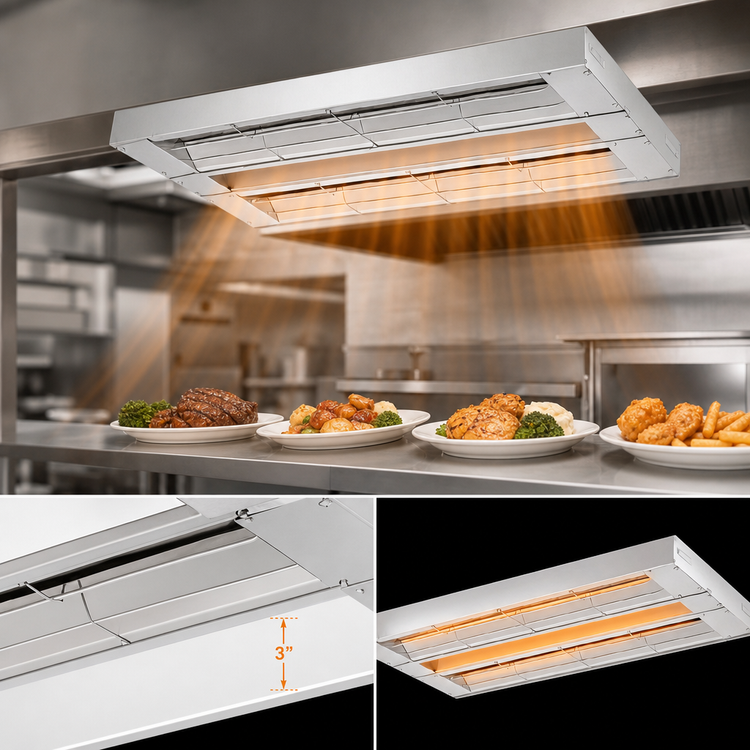 Product image #3 for Hatco Glo-Ray 48-Inch Double Infrared Strip Heater, Unlighted, Aluminum, 1600W