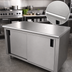Thumbnail image #3 for Advance Tabco Special Value Economy Enclosed Work Table with Sliding Doors, 120 x 30 Inches, 16 Gauge 304 Stainless Steel Top