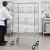 Thumbnail image #3 for Quantum Mobile Basket Unit with 3 Adjustable Baskets and Wire Shelves, 36W x 24D x 69H