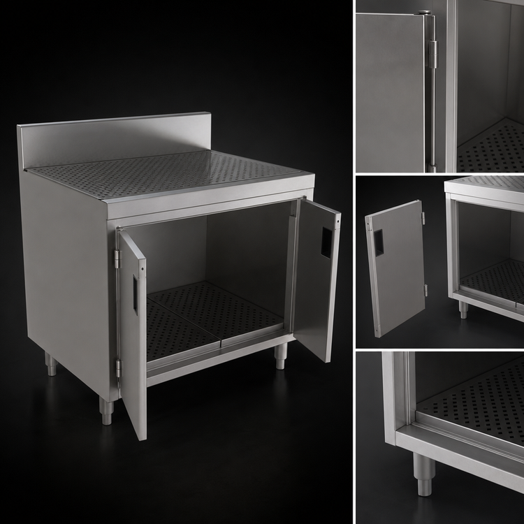 Product image #3 for Advance Tabco Prestige Supreme Stainless Steel 24-Inch Freestanding Underbar Drainboard Cabinet