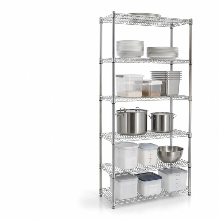 Product image #3 for EAGLEbrite 5-Tier Stationary Starter Wire Shelving Unit, 36 x 21 x 74 Inches, Zinc Finish