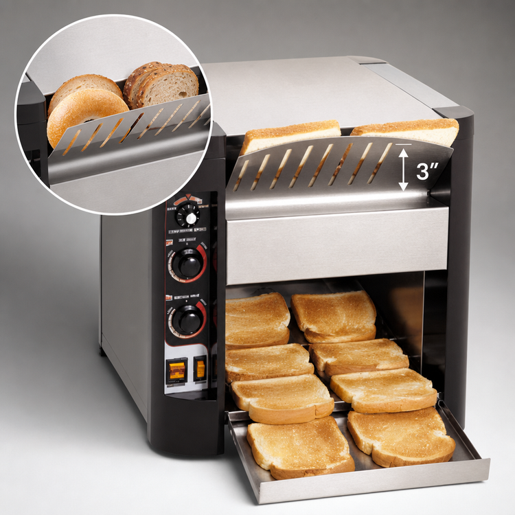 Product image #3 for APW Wyott X*Treme XTRM-2H Countertop Radiant Conveyor Toaster, 3-Inch Opening, 10-Inch Belt