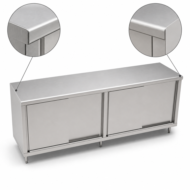 Product image #3 for John Boos 120-inch x 30-inch Stainless Steel Enclosed Work Table with Sliding Doors