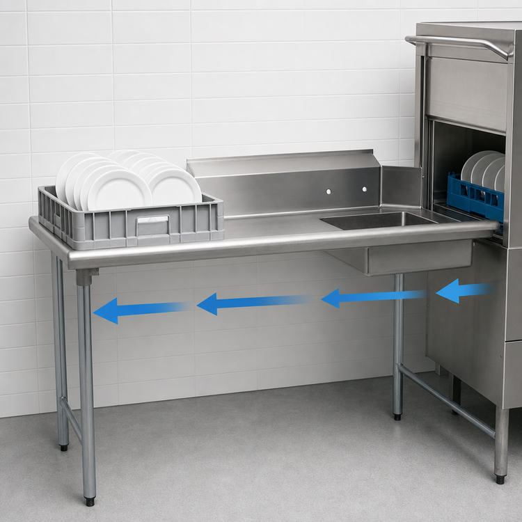 Product image #3 for Eagle Group BlendPort® 48-Inch Straight Soiled Dishtable with Right-to-Left Operation