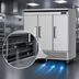 Thumbnail image #3 for Turbo Air Super Deluxe Three-Section Reach-In Freezer, 63.8 Cu. Ft., Solid Doors, Bottom Mount, 115V