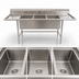Thumbnail image #3 for Eagle Group S14 Series Three-Compartment Stainless Steel Sink with Dual 18-Inch Drainboards