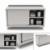 Thumbnail image #3 for John Boos 48 Inch x 36 Inch Enclosed Work Table with Sliding Doors and 1-1/2 Inch Rear Up-Turn