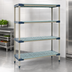 Thumbnail image #3 for MetroMax 4 4-Shelf Stationary All-Polymer Starter Shelving Unit, 48W x 24D x 63H, Blue
