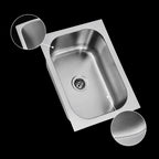 Thumbnail image #3 for Eagle Group FDI-22-22-13.5-1 Seamless Welded-In One-Compartment Sink, 22 x 22 x 13-1/2 Inch Bowl, 304 Stainless Steel