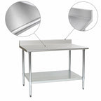 Thumbnail image #3 for Eagle Group BlendPort® BPT-3060EB-BS Stainless Steel Work Table, 60 x 30 in, 16-Gauge 300 Series Top, 4-1/2 in Backsplash, Undershelf