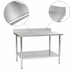 Thumbnail image #3 for BlendPort® Deluxe Series Stainless Steel Work Table with 4-1/2 Inch Backsplash and Galvanized Undershelf, 60 Inch x 30 Inch