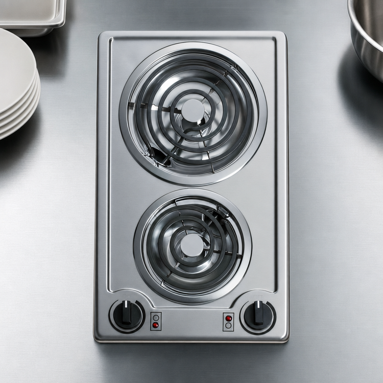 Product image #4 for Summit 12-Inch Built-In Stainless Steel 2-Burner Electric Coil Cooktop