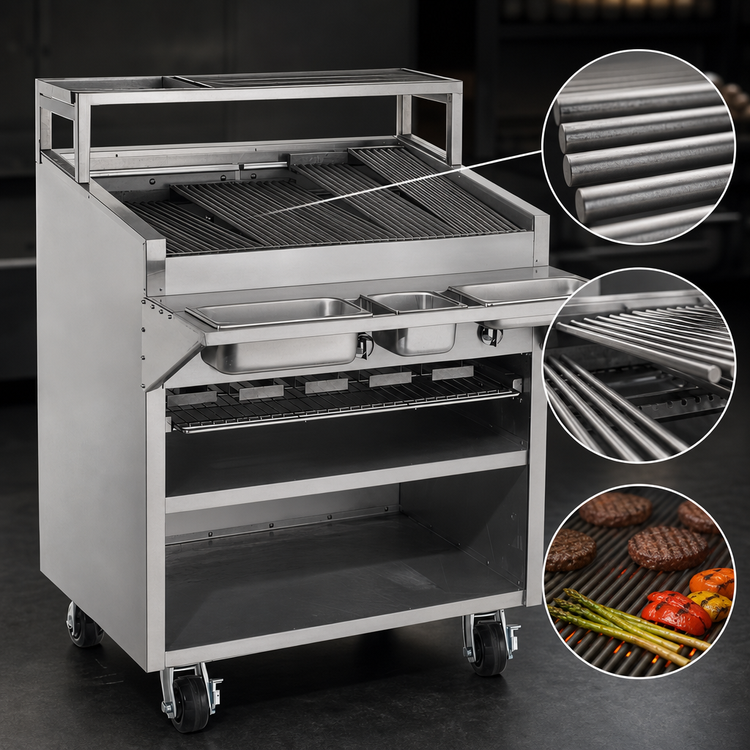 Product image #3 for Bakers Pride Dante Series F-48RS-C 48-Inch Floor Model Gas Radiant Charbroiler with Round Rod Grates