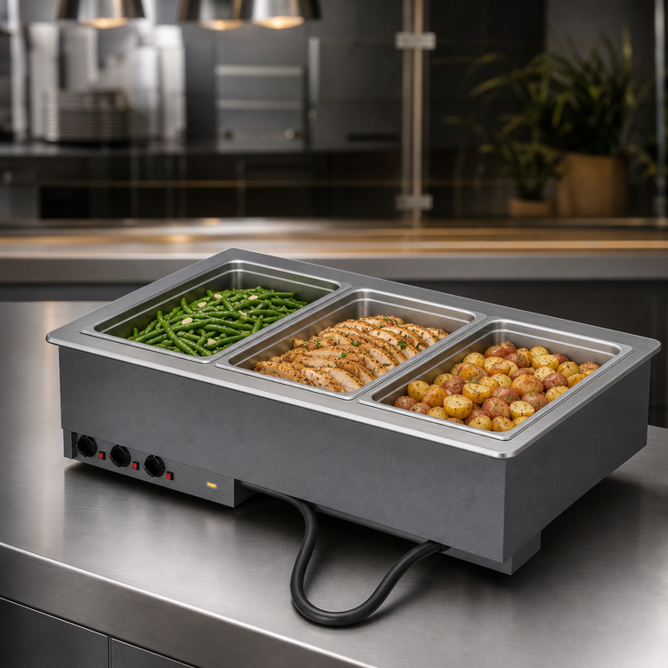 Product image #3 for Vollrath 3-Well Drop-In Electric Hot Food Well with Individual Thermostatic Controls, Wet Operation, 208-240V