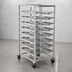 Thumbnail image #3 for Aluminum Double-Section Oval Tray Rack Cart, 8-Inch Spacing, 16-Tray Capacity