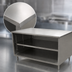 Thumbnail image #3 for BK Resources CST-3660 60 In. x 36 In. Stainless Steel Chef Table with Open Front Cabinet Base