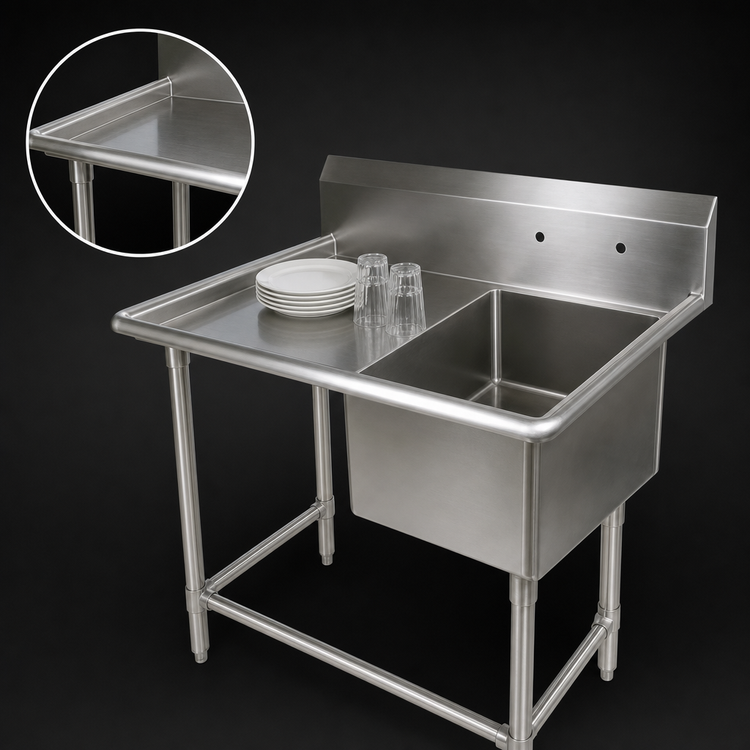 Product image #3 for John Boos Pro-Bowl 1-Compartment Stainless Steel Sink with Left Drainboard, 16 Gauge, 70-3/16 Inch Wide