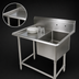 Thumbnail image #3 for John Boos Pro-Bowl 1-Compartment Stainless Steel Sink with Left Drainboard, 16 Gauge, 70-3/16 Inch Wide