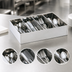 Thumbnail image #3 for Vollrath Stainless Steel 4-Compartment Rounded Cutlery Dispenser Bin