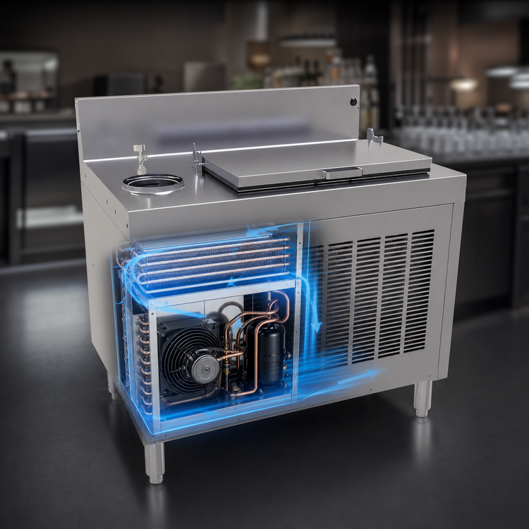 Product image #3 for Glastender Freestanding Underbar Ice Cream Dipping Cabinet with Self-Contained Refrigeration, 36-Inch Wide