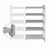 Thumbnail image #4 for Cambro Camshelving Premium 5-Shelf Vented and Solid Stationary Add-On Polymer Shelving Unit, 18 x 24 x 84 Inches