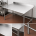 Thumbnail image #3 for 72 Inch x 30 Inch Stainless Steel Reinforced Top Work Table with 5 Inch Backsplash