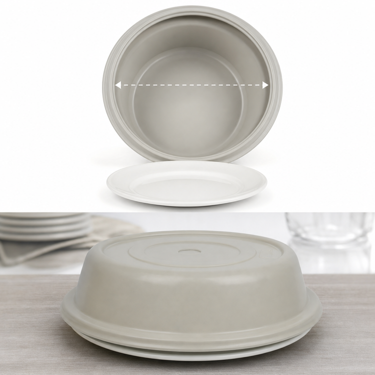 Product image #4 for Cambro Versa Camcover Round Fiberglass Plate Cover, 10.4-Inch Inside Diameter, No Vent Hole, Antique Parchment
