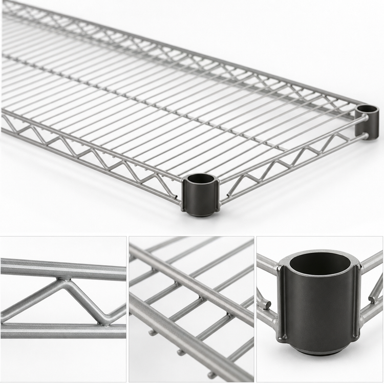 Product image #3 for Eagle Group Valu-Master 60" x 24" Quad-Adjust Wire Shelf, Pewter Gray Epoxy