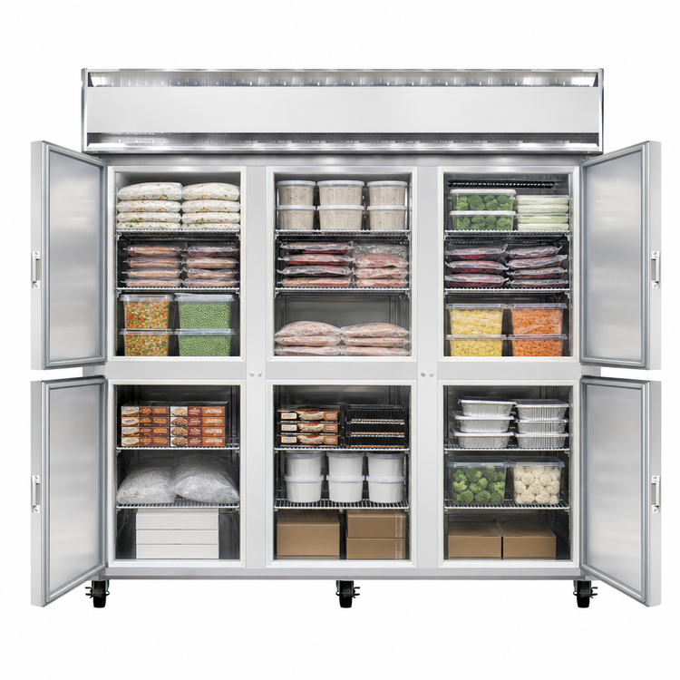 Product image #3 for Continental Refrigerator 3FNHD Three-Section Standard Depth Reach-In Freezer with Half-Height Solid Doors