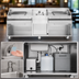 Thumbnail image #2 for 95-Inch Stainless Steel Mobile Bar with Hand Sink, Cold Plates and 50 lb Ice Bin