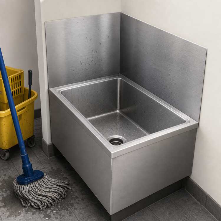 Product image #3 for John Boos Mop Sink Wainscoting Add-On Wall Guard, Rear & Right, for 20 x 16 Bowl