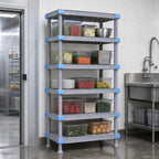 Thumbnail image #3 for Quantum Millenia QP244262SS-5 42"W x 24"D x 62"H Gray Polymer Shelving Unit, 5 Solid Shelves, Stationary Starter