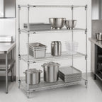 Thumbnail image #3 for Metro Super Erecta A546C Stationary Starter Wire Shelving Unit, 42"W x 24"D x 63"H, Chrome-Plated, 4 Shelves